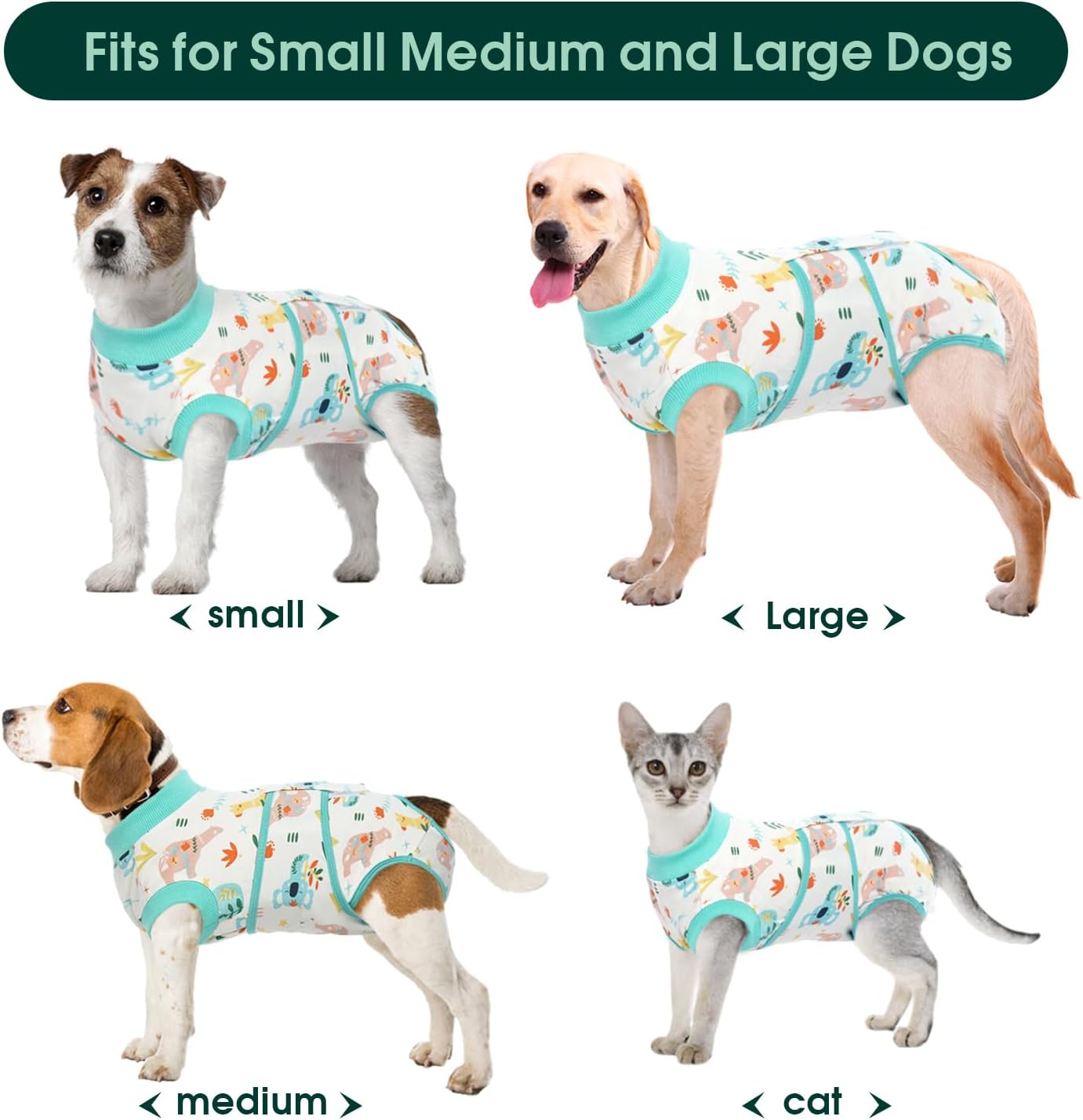 Kuoser Recovery Suit for Dogs & Cats, E-Collar Alternative, Abdominal Wounds & Surgery Recovery