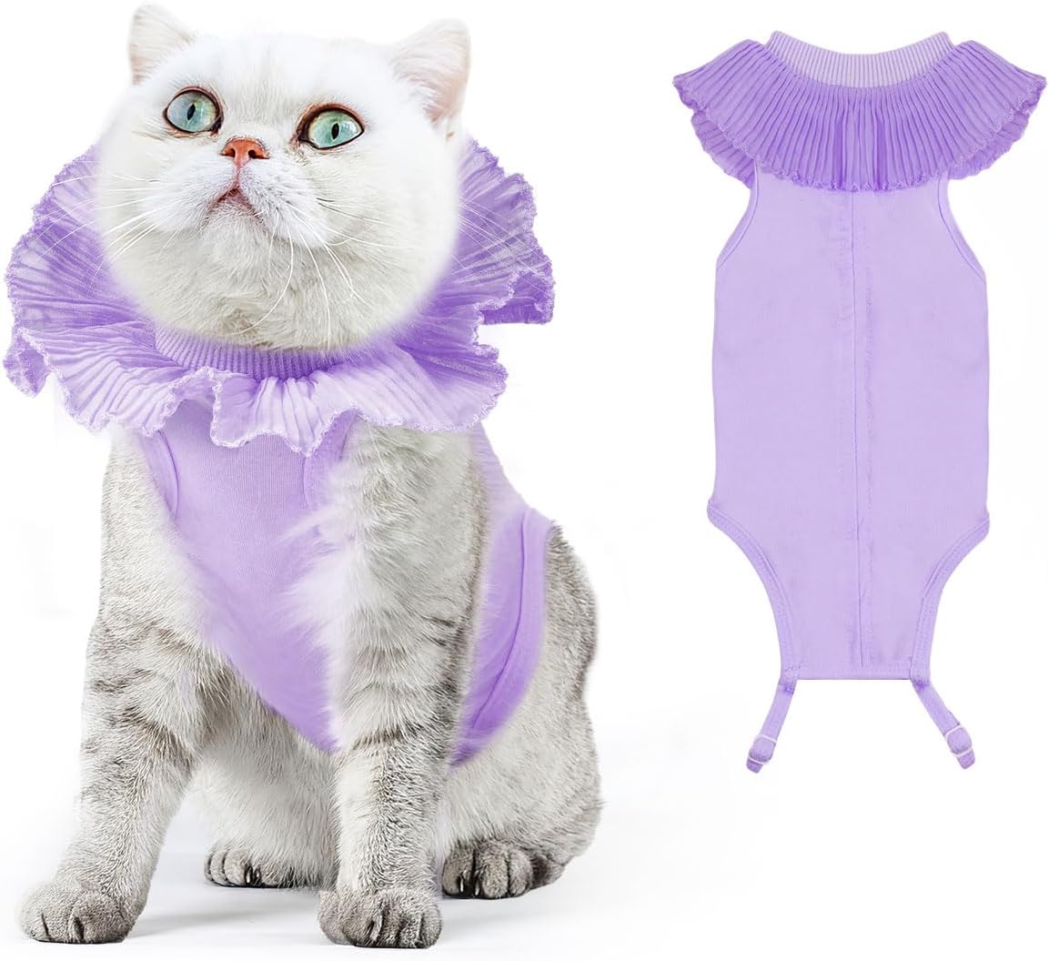 Cat Recovery Suit – Breathable Post-Surgery Shirt, E-Collar Alternative, Medium
