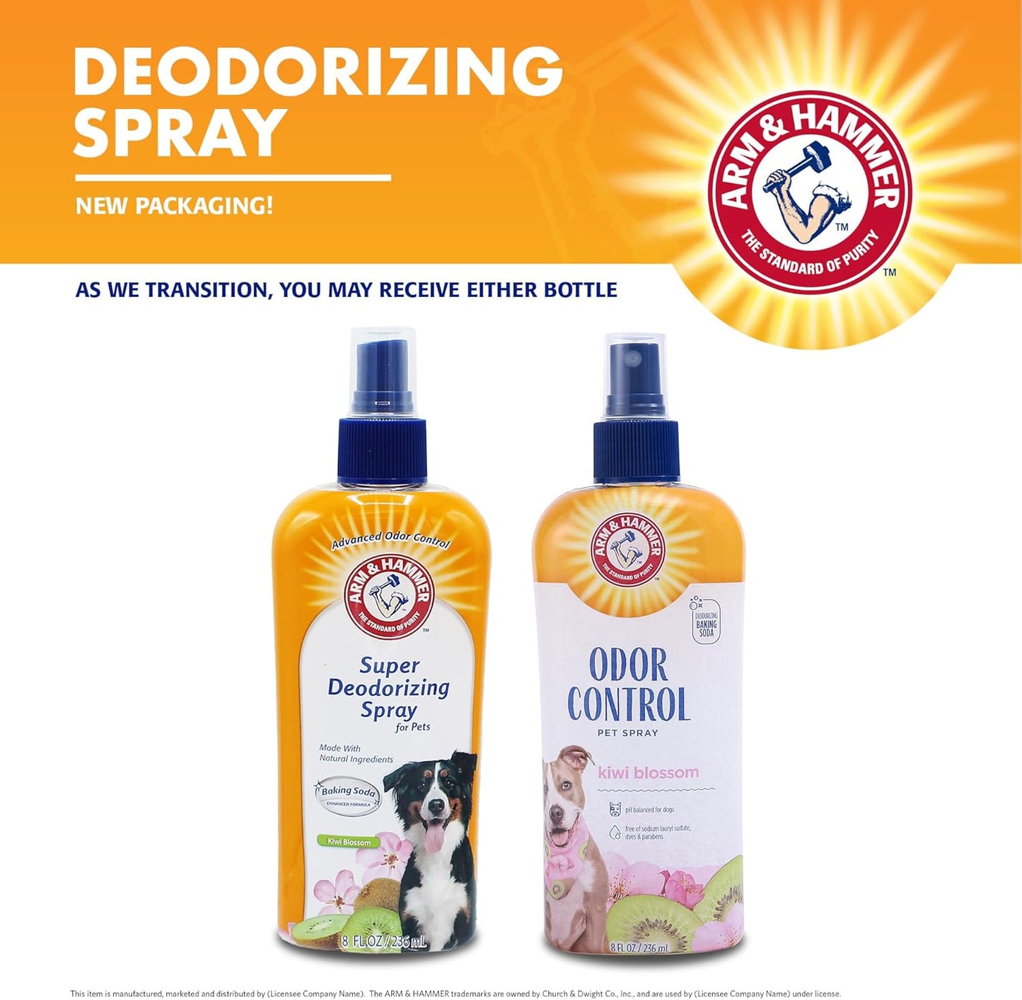 Arm & Hammer Dog Deodorizing Spray – Kiwi Blossom Scent, 8 oz