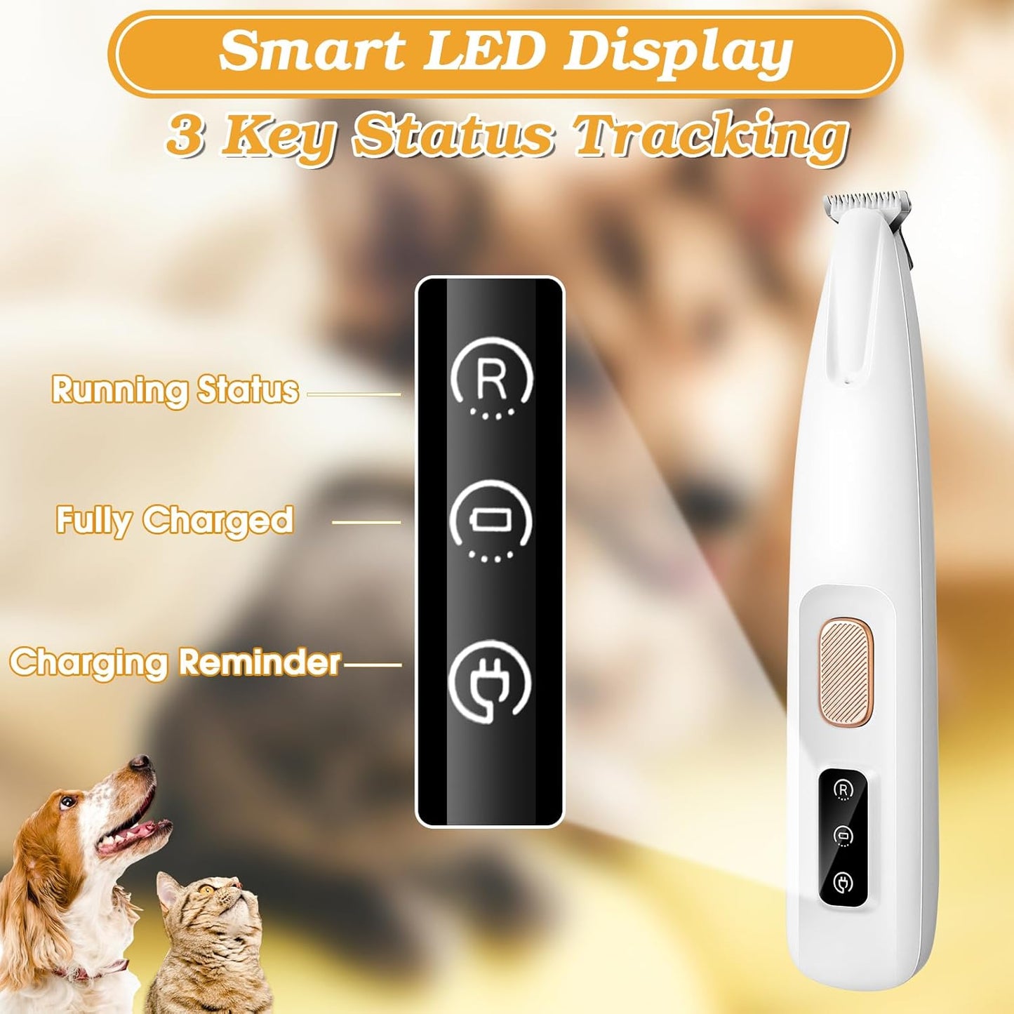 Palksky Dog Paw Trimmer – Rechargeable Precision Clippers with LED Display, Waterproof