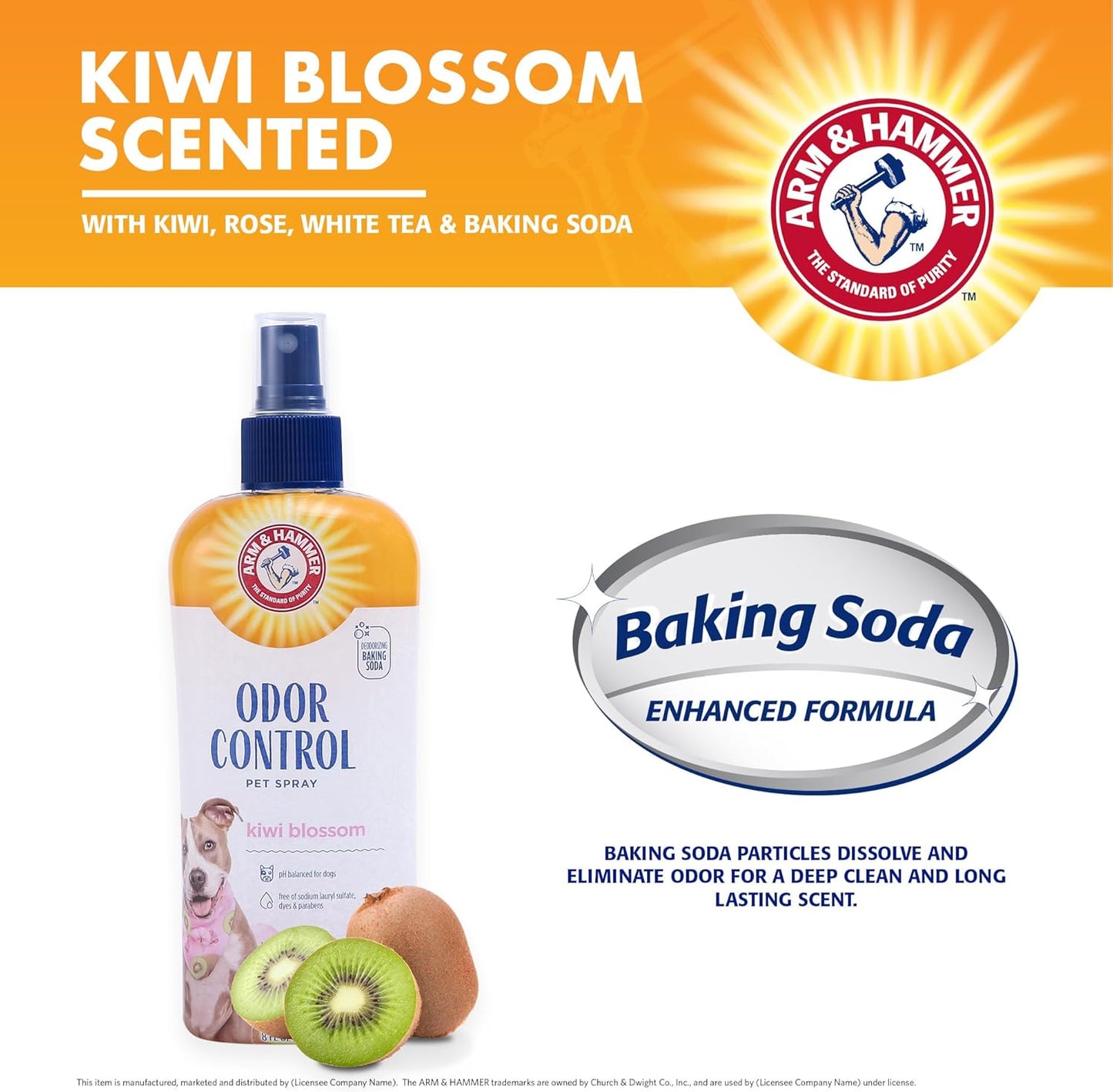 Arm & Hammer Dog Deodorizing Spray – Kiwi Blossom Scent, 8 oz