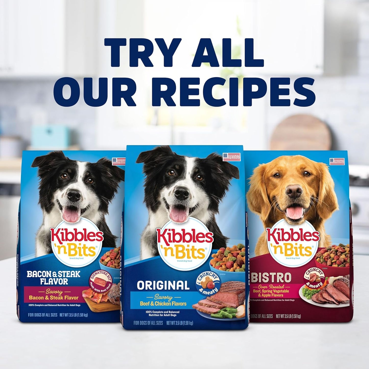 Kibbles 'n Bits Bistro Beef & Veggie Flavored Dry Dog Food, 45 lb